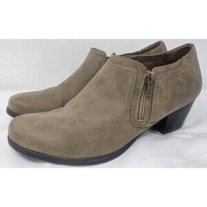 Naturalizer Natural Soul Kasta Ankle Booties Women 11 EUR 41 Beige Faux Leather